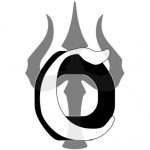 Omega Connection Icon Flat White on Black